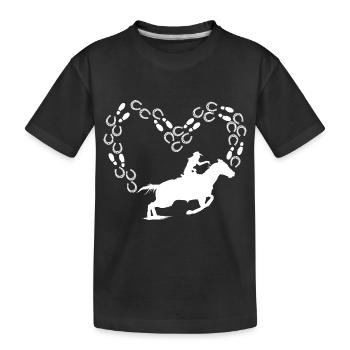 J’aime mon cheval Sport équestre Amour du cheval - T-shirt bio Premium Enfant - noir - Devant