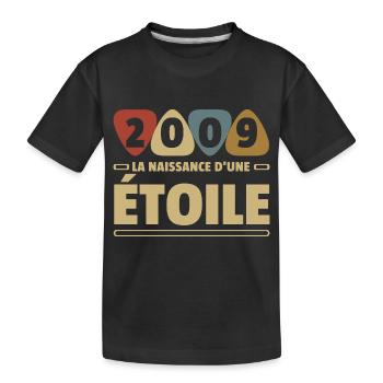 date de naissance 2009 / anniversaire année 2009 - T-shirt bio Premium Enfant - noir - Devant