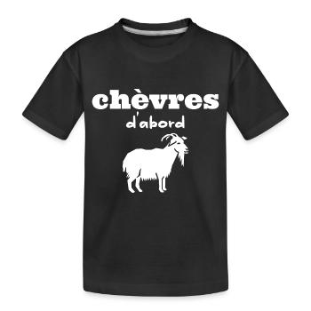 chèvres d'abord - T-shirt bio Premium Enfant - noir - Devant