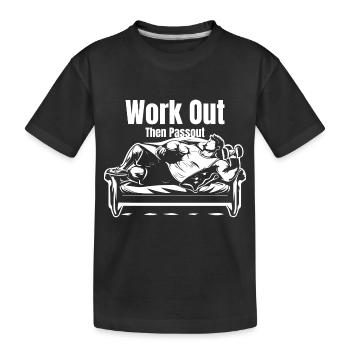 GYM TSHIRT FOR MAN WORK OUT THEN PASSOUT - Kids' Premium Organic T-Shirt - black - Front