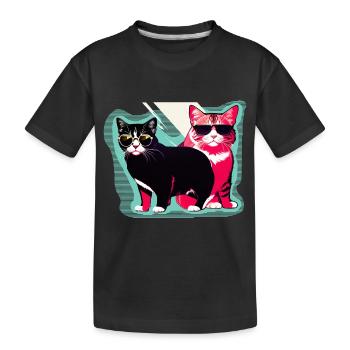 chats cool - T-shirt bio Premium Enfant - noir - Devant