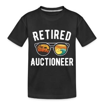Retired auctioneer Beach Getaway - Kids' Premium Organic T-Shirt - black - Front