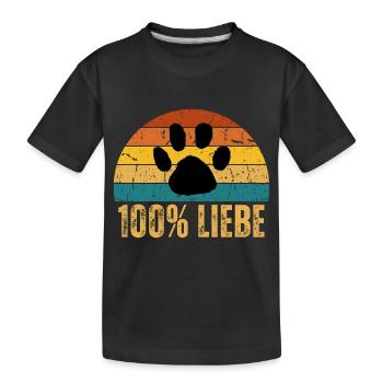 Hundeliebe - Kinder Premium Bio T-Shirt - Schwarz - Vorne