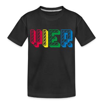 Kinder 4 Jahre Bausteine 4. Geburtstag - Kinder Premium Bio T-Shirt - Schwarz - Vorne