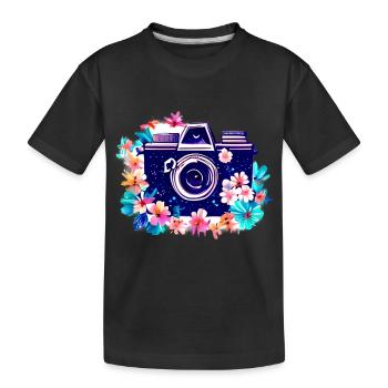 Photographer Camera Funny Photographing Photographer - Kids' Premium Organic T-Shirt - black - Front