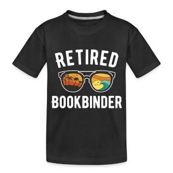Retired Bookbinder Adventure Viewfinder Design - Kids' Premium Organic T-Shirt - black - Front