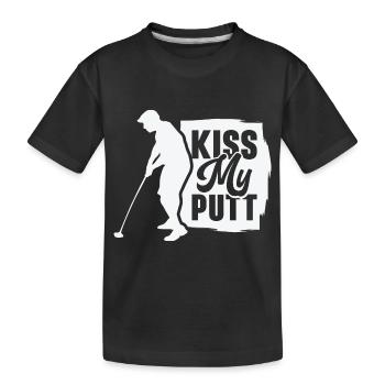 Golfspieler Golfplatz Golfer - Kinder Premium Bio T-Shirt - Schwarz - Vorne