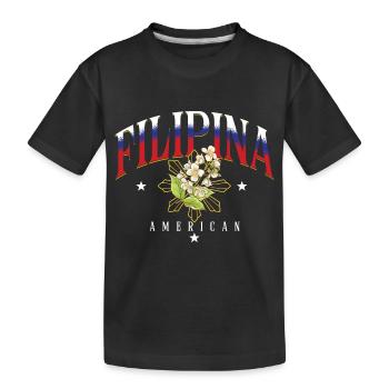 Filipina American Philippines Manila Filipino Gift - Kids' Premium Organic T-Shirt - black - Front
