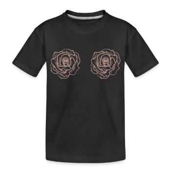 Flower Blume Pflanze - Kinder Premium Bio T-Shirt - Schwarz - Vorne