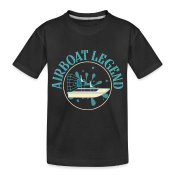 Airboat Legend Hydroplane Air Boat Propeller Swamp - Kinder Premium Bio T-Shirt - Schwarz - Vorne