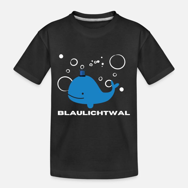Blaulichtwal mit Luftblasen | Geschenk, Idee - Kinder Premium Bio T-Shirt - Schwarz