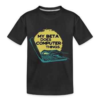 Ma bêta fait des programmeurs informatiques - T-shirt bio Premium Enfant - noir - Devant