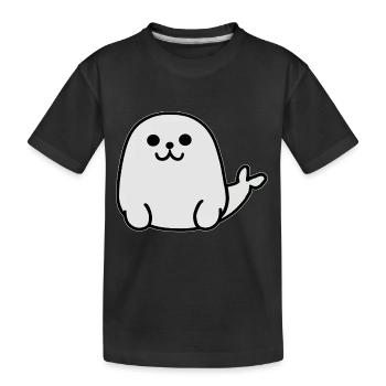 Mignon phoque blanc charmant - T-shirt bio Premium Enfant - noir - Devant