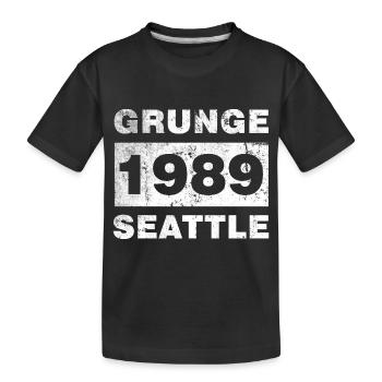 GRUNGE SEATTLE 1989 - Kids' Premium Organic T-Shirt - black - Front