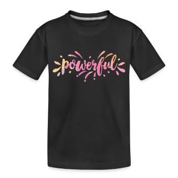 Powerful byseehasdesign - Kinder Premium Bio T-Shirt - Schwarz - Vorne