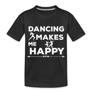 Dancing Dance Music - Kinder Premium Bio T-Shirt - Schwarz - Vorne