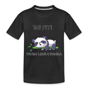 Soyez en forme comme un panda - T-shirt bio Premium Enfant - noir - Devant