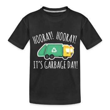 Camions à ordures, journée des ordures, collecte des ordures - T-shirt bio Premium Enfant - noir - Devant