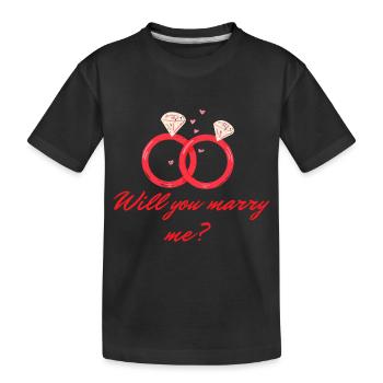 HEIRATSANTRAG - Kinder Premium Bio T-Shirt - Schwarz - Vorne