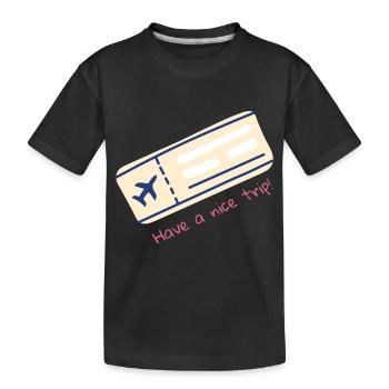 Billet d’avion - T-shirt bio Premium Enfant - noir - Devant