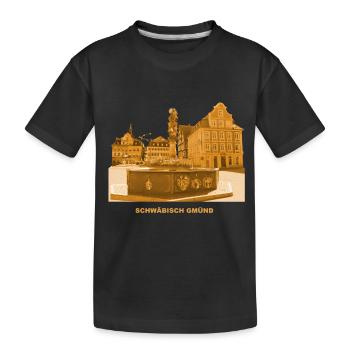 Schwäbisch Gmünd Rathaus Marienbrunnen Baden-Württ - Kinder Premium Bio T-Shirt - Schwarz - Vorne