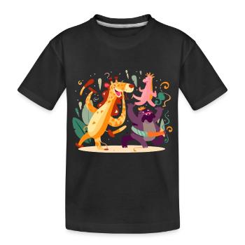 Les animaux en fête n°2 - T-shirt bio Premium Enfant - noir - Devant
