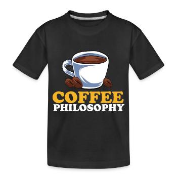 Philosophie Lehrer Poesie Wissenschaft Buch Kaffee - Kinder Premium Bio T-Shirt - Schwarz - Vorne