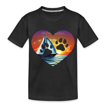 Sailing Ship Sailing Dog's Paw Sailor Sailboat - Kids' Premium Organic T-Shirt - black - Front