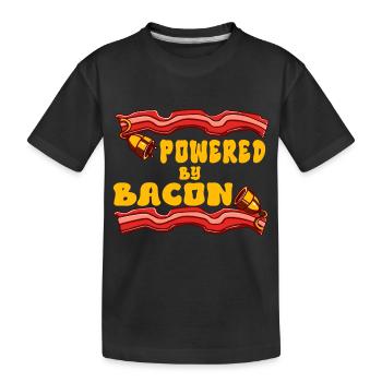 Powered by Speck Lustiger Speck-Liebhaber - Kinder Premium Bio T-Shirt - Schwarz - Vorne