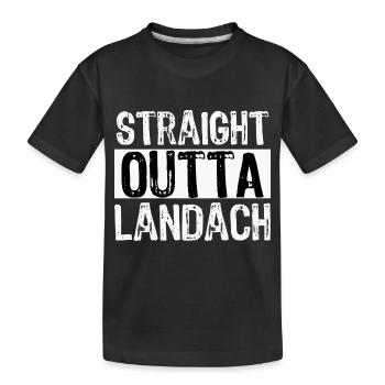 Straight OUTTA Landach - Kinder Premium Bio T-Shirt - Schwarz - Vorne