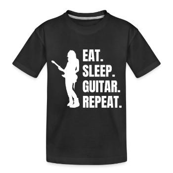 Instrument pincé Guitare Guitariste Instrument de musique - T-shirt bio Premium Enfant - noir - Devant