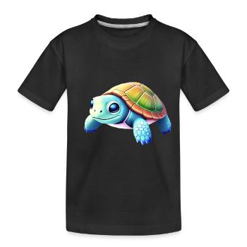 Schildkröte - Kinder Premium Bio T-Shirt - Schwarz - Vorne