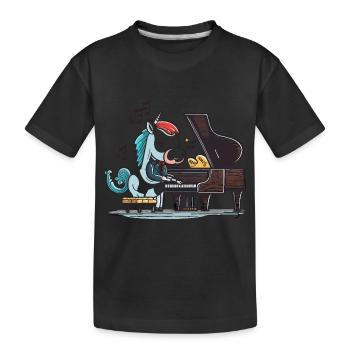 Mélodie de licorne - T-shirt bio Premium Enfant - noir - Devant