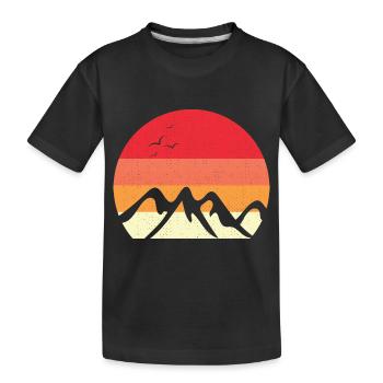 Coucher de soleil sur la montagne - T-shirt bio Premium Enfant - noir - Devant