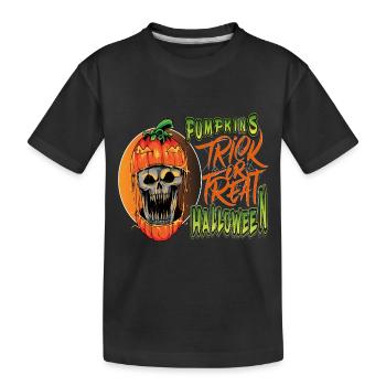 Kürbisse Halloween Süßes oder Saures - Kinder Premium Bio T-Shirt - Schwarz - Vorne