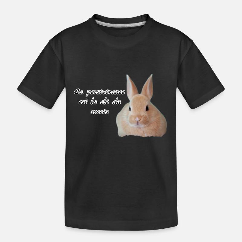 Lapin , La persévérance Chez - T-shirt bio Premium Enfant - noir