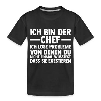 Arbeit Kollegen Büro Teamleiter Führungskraft Chef - Kinder Premium Bio T-Shirt - Schwarz - Vorne