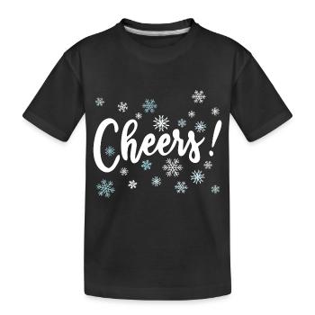 À votre santé! Joyeux Noël Joyeuses Fêtes Cheer Flocons de neige - T-shirt bio Premium Enfant - noir - Devant