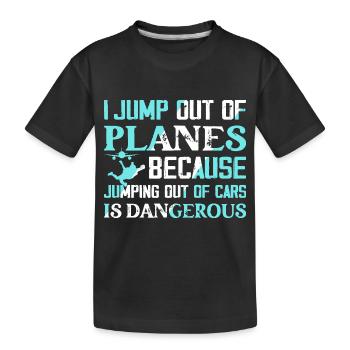 Je saute des avions parachutistes parachutistes - T-shirt bio Premium Enfant - noir - Devant