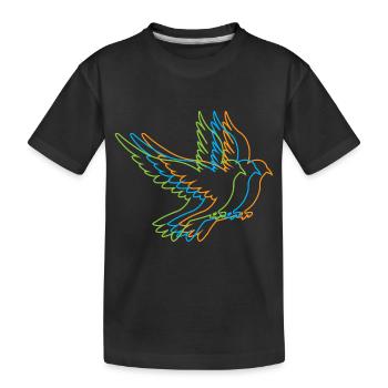 Pigeon Outline Design für Taubenliebhaber - Kinder Premium Bio T-Shirt - Schwarz - Vorne