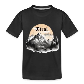 Tirol mit Berge, Geschenkidee Tirol Design - Kinder Premium Bio T-Shirt - Schwarz - Vorne