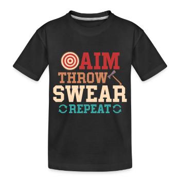 Visée Lancer jurer Répéter Lanceur Hache Hache - T-shirt bio Premium Enfant - noir - Devant