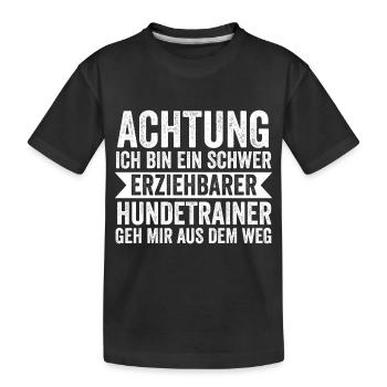 Hundetraining Hund Hundeschule Hundetrainer - Kinder Premium Bio T-Shirt - Schwarz - Vorne