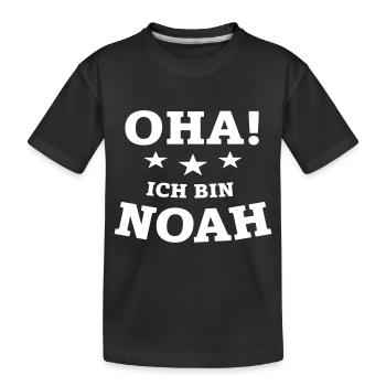 Oha ich bin Noah - Kinder Premium Bio T-Shirt - Schwarz - Vorne