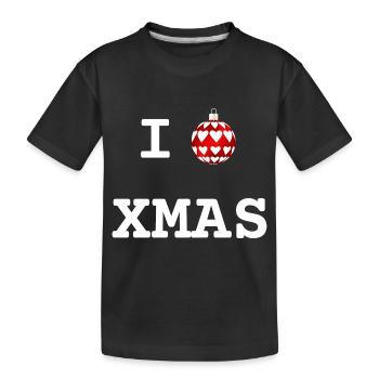 Ich liebe Weihnachten | XMAS - Kinder Premium Bio T-Shirt - Schwarz - Vorne