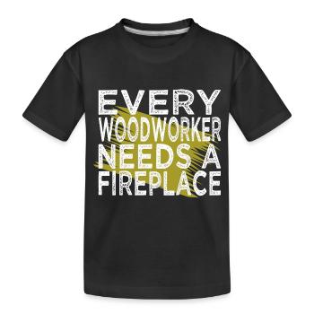 badge carpenter americas blogger plumber - Kinder Premium Bio T-Shirt - Schwarz - Vorne