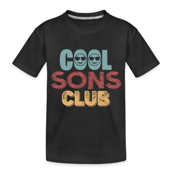 Cool Sons Club Groovy Retro Dad Mom Father's Day - Kids' Premium Organic T-Shirt - black - Front