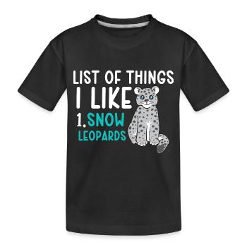 Snow leopard - Kids' Premium Organic T-Shirt - black - Front