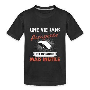 Parapente - T-shirt bio Premium Enfant - noir - Devant
