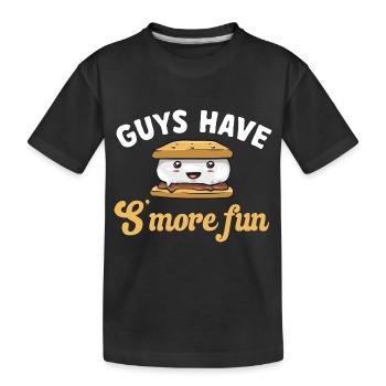 S'more Campfire Marshmallow Camping - Kids' Premium Organic T-Shirt - black - Front
